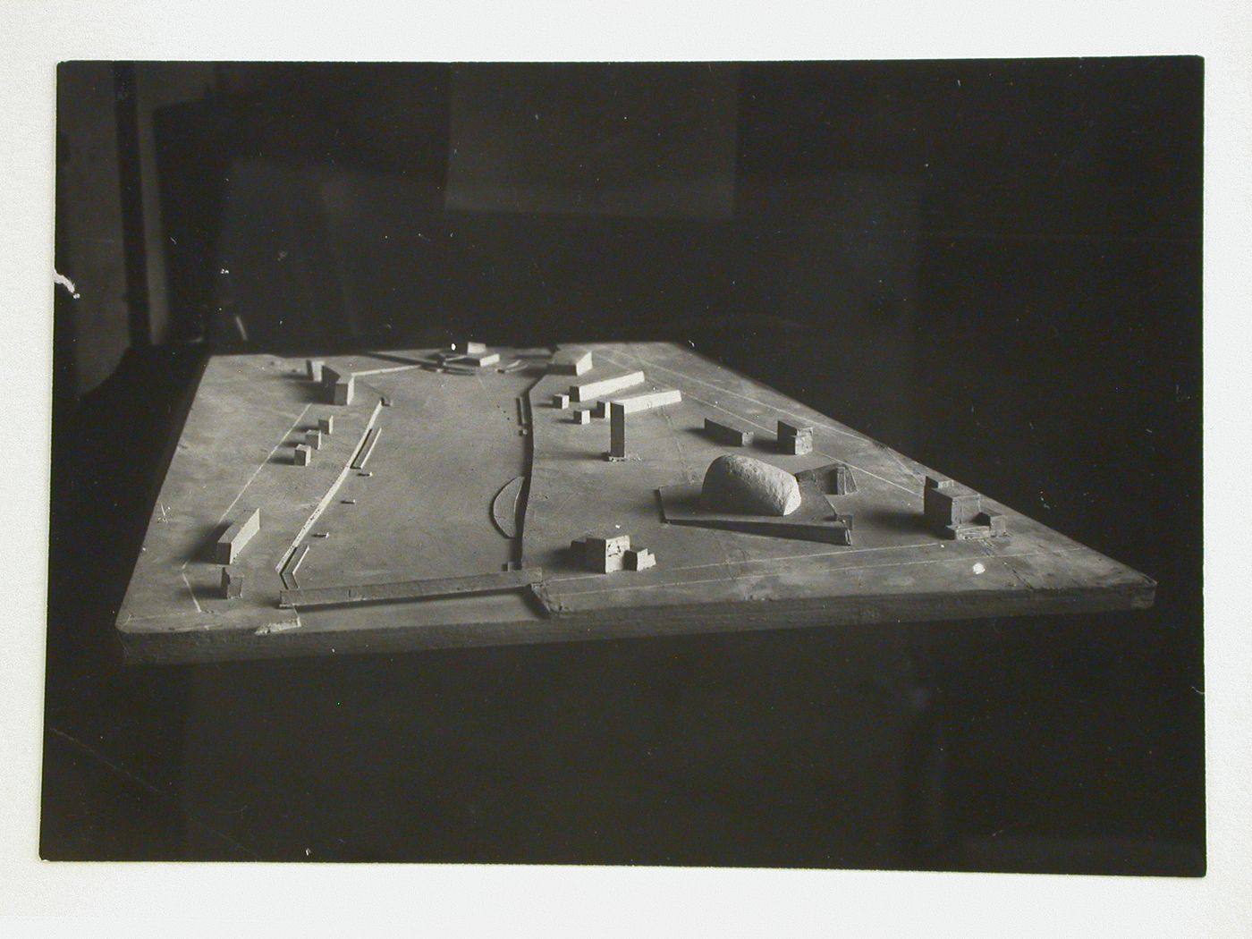 Photograph of a site model for an All-Union Palace of the Arts, Moscow