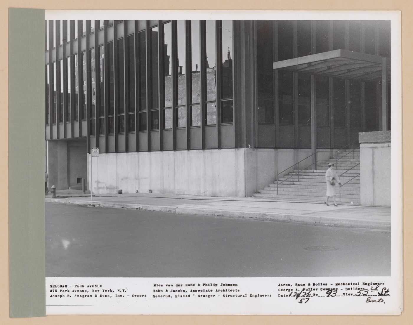 Seagram building under construction, 375 Park avenue, New York, N.Y., 53rd street entrance