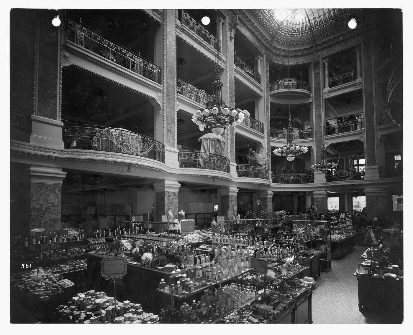 Atrium and interior of Au Bon Marché on Rue d’Isly (now 02 Larbi Ben M’hidi Street), Algiers, Algeria