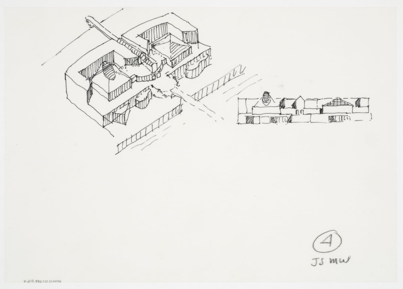 Bibliothèque de France, Paris, France: axonometric and elevation