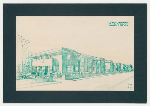 Student [?] competition drawing showing a perspective for student housing [?], Netherlands