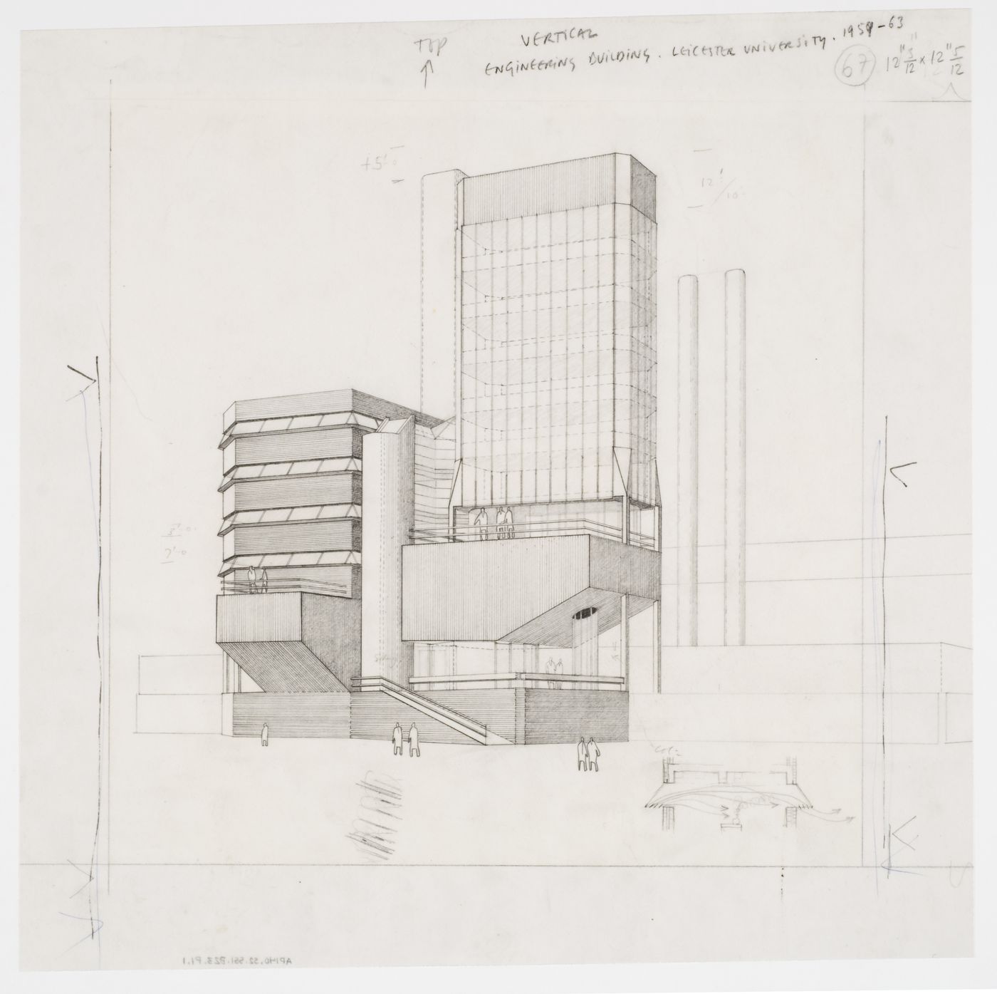 Leicester University Engineering Building, Leicester, England: perspective