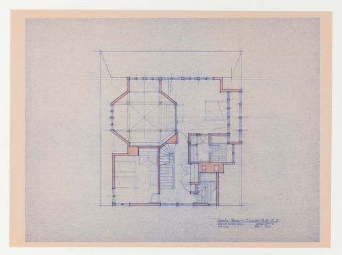 Second floor plan for the Hanks-Paré Residence, Tuxedo Park, New York