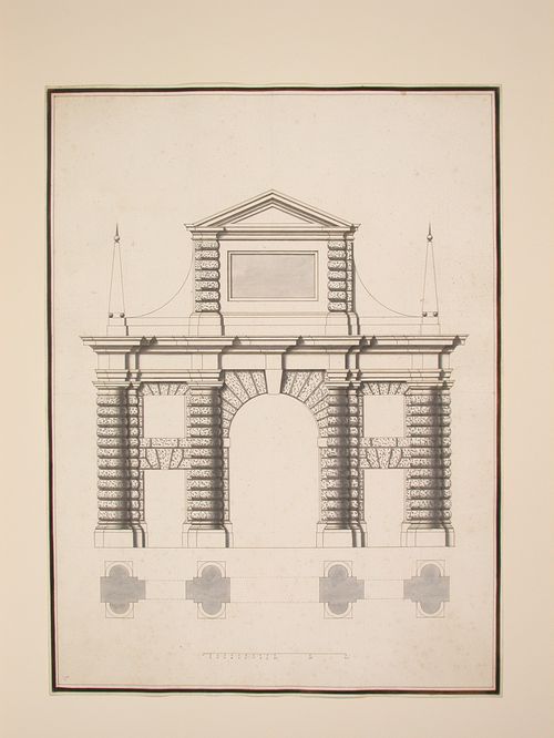 Plan and elevation of a triumphal arch