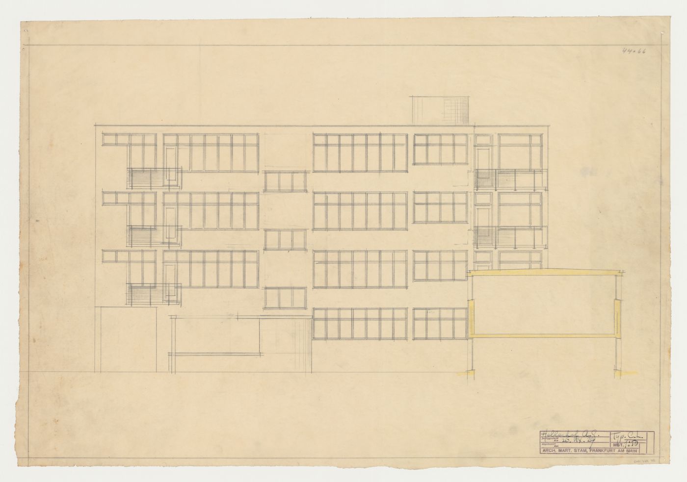 Elevation for Hellerhof Housing Estate, Frankfurt am Main, Germany