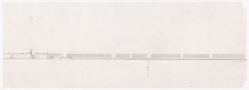 Sketch elevation for Görlitzer Bad swimming pool, Berlin, Germany