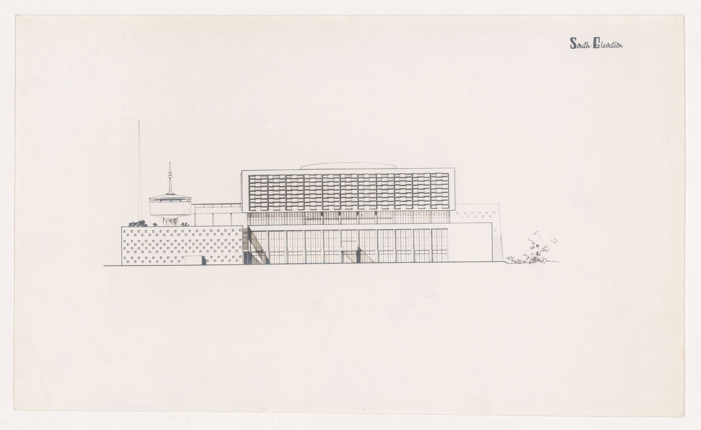 South elevation for Government House, Addis Ababa, Ethiopia