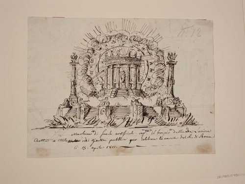 The temple of the goddess Lucina - a design for a fireworks display