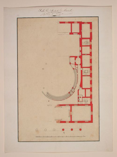 Plan of second loge level of the Grand Theatre de Marseille