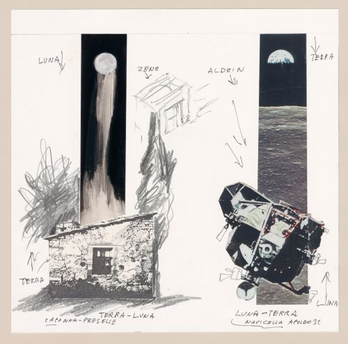 Collage with annotations for Zeno, une cultura autosufficiente [Zeno, a self-sufficient culture]