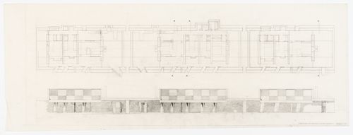Preliminary plan and elevation for Case di Palma, Stintino, Italy