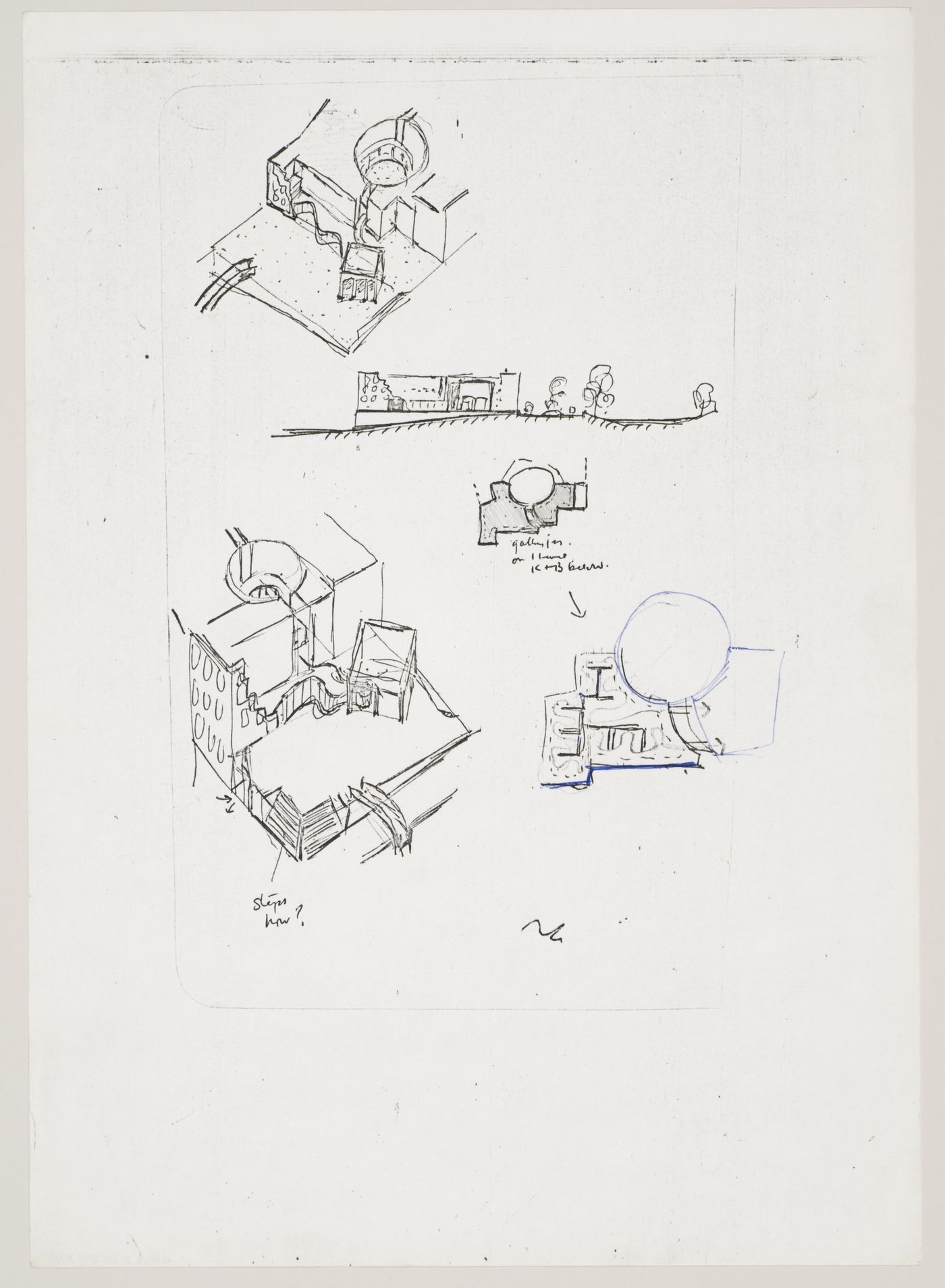 Nordrhein-Westfalen Museum, Dusseldorf, Germany: axonometrics and sketches