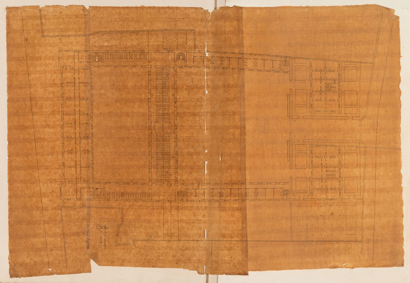 Project for the caserne de la Gendarmerie royale, rue Mouffetard: Ground floor plan