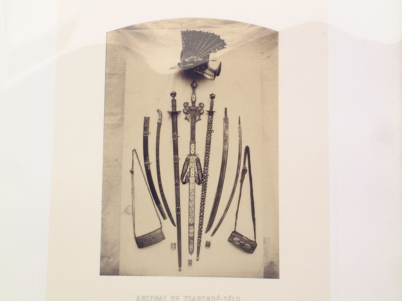 Display of swords, sabers, and equipment, Armoury, Tsarskoye Selo (now Pushkin), Russia