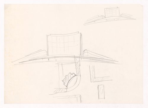Sketch elevations and site plan for Eng. Jorge Guimarães, Porto, Portugal