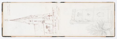 Tower at the west end of [?] Church, Kent, England (recto); Details of St. Nicholas Church, Chislehurst, Kent, England (verso)