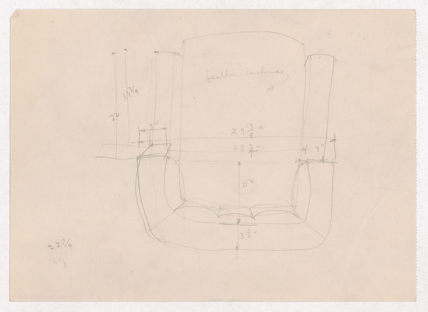 Various documents and drawings including furniture design and office renovation: File G 699