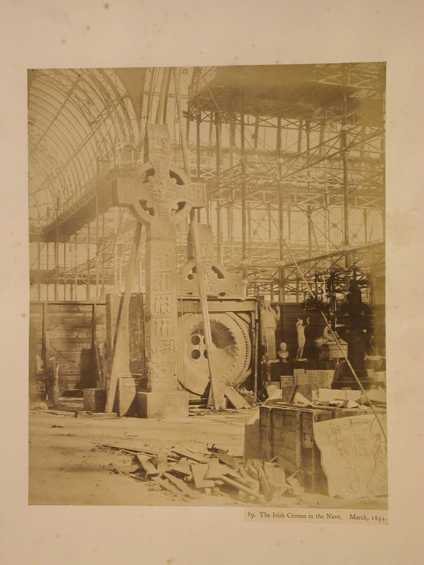 The Irish crosses in the nave, Crystal Palace, Sydenham, England