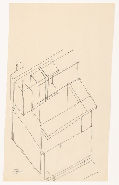 Sketch axonometric for House VI, Cornwall, Connecticut