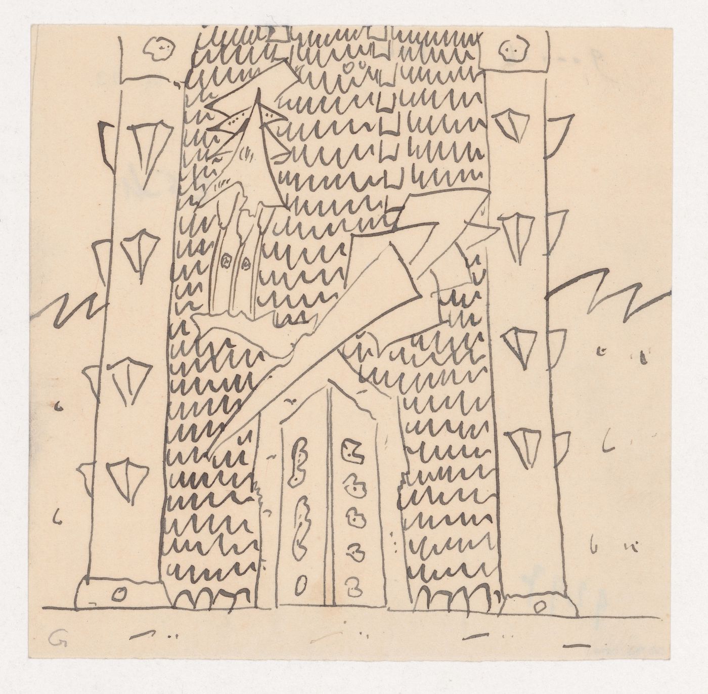 Visionary design for the main door of a building