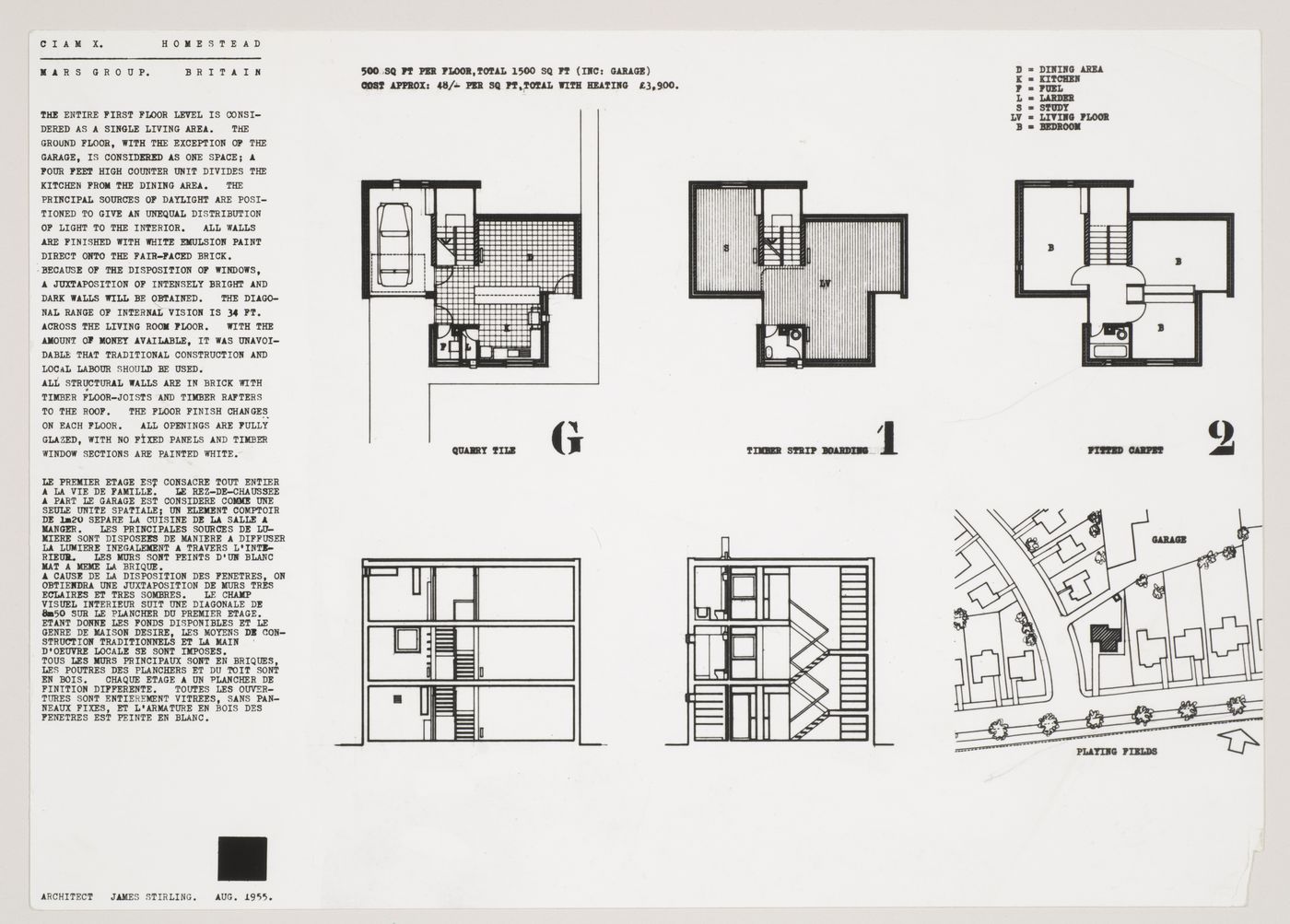 House in North London, Mill Hill, London, England: photograph of plans and sections