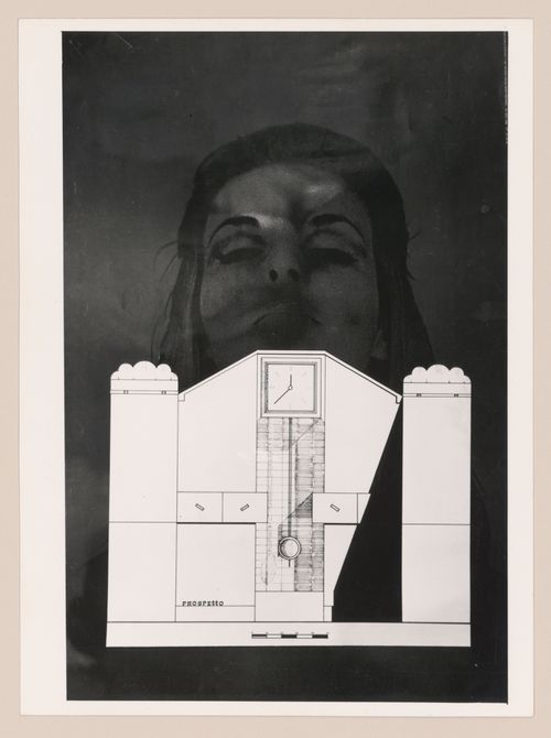 Elevation with collage background for a furniture design competition