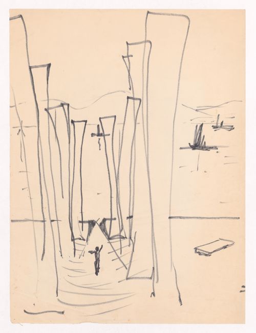 Sketch perspective for Monumento Aos Calafates, Foz do Douro, Porto, Portugal