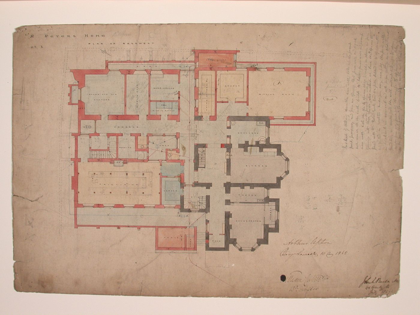 St. Peter's Home, Kilburn: Longitudinal section and detail sections