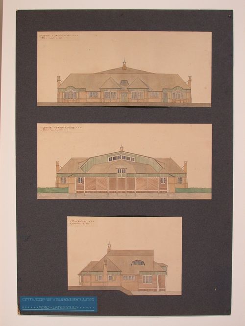 Competition drawing showing elevations for an auction house, Netherlands