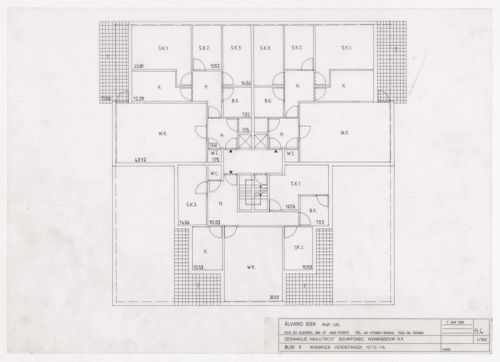 Floor plan for Ceramique Terrein Blocos de habitação e escritórios, Maastrich, the Netherlands