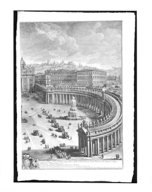 A view of the piazza and basilica of Saint Peter's, Rome