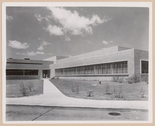 View of the main entrance to the Administration Building, Ford Motor Company Automobile Assembly Plant, Atlanta, Georgia, United States
