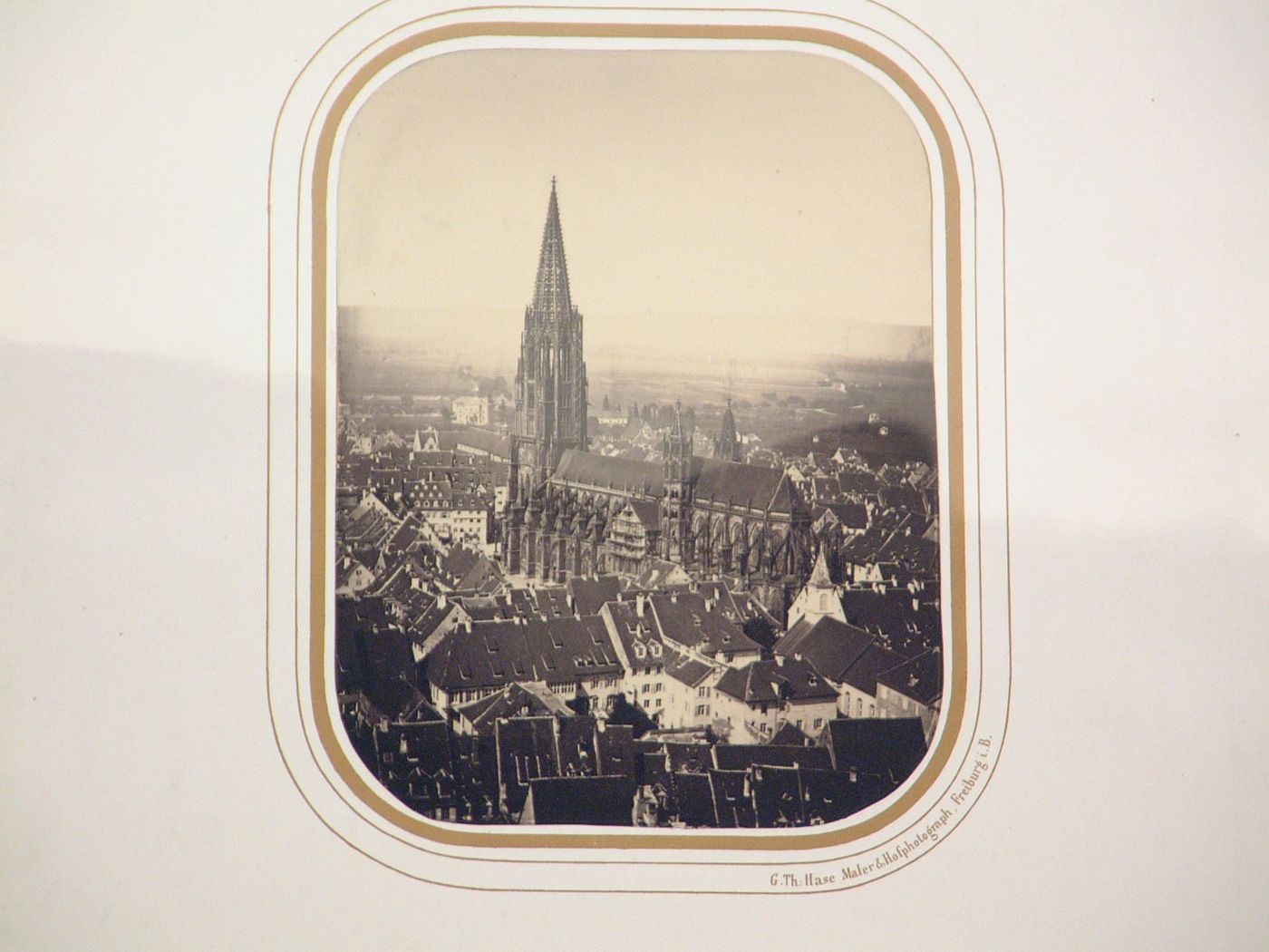 View of town and cathedral from the Schlossberg, Freiburg im Breisgau, Germany