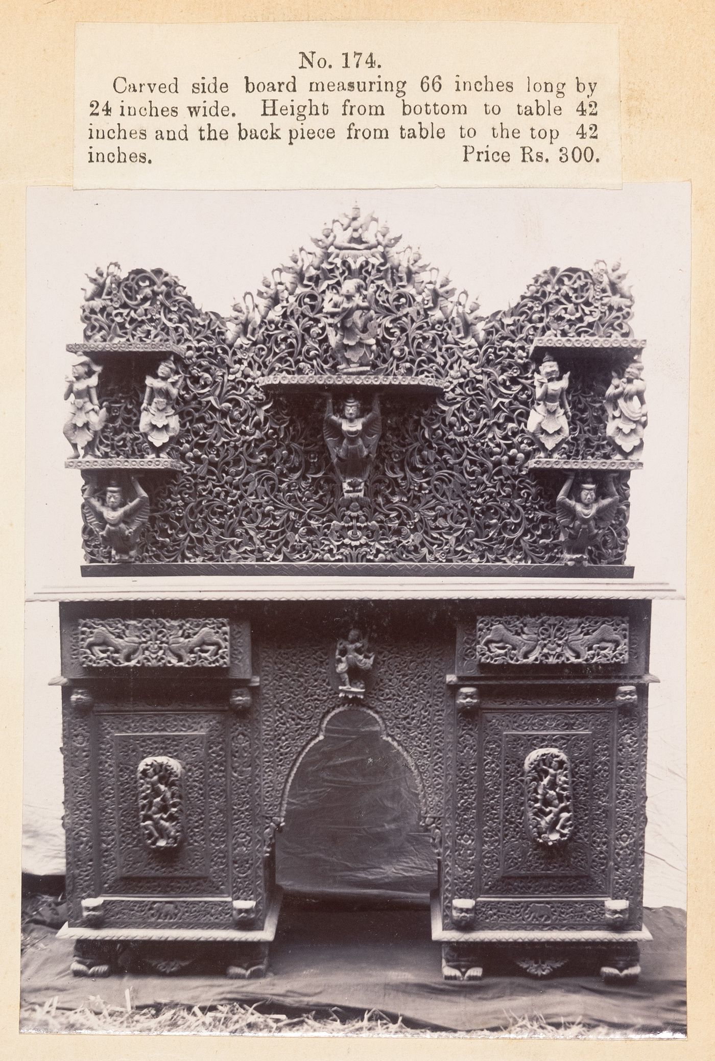 View of a sideboard, F. Beato Limited, C Road, Mandalay, Burma (now Myanmar)