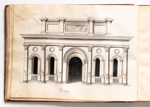 Design for a structure with a central arch in the antique manner