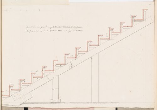Project for the redevelopment of the École de médecine and surrounding area, Paris: Section through the tiers of seats for the second ampitheatre for the École de médecine