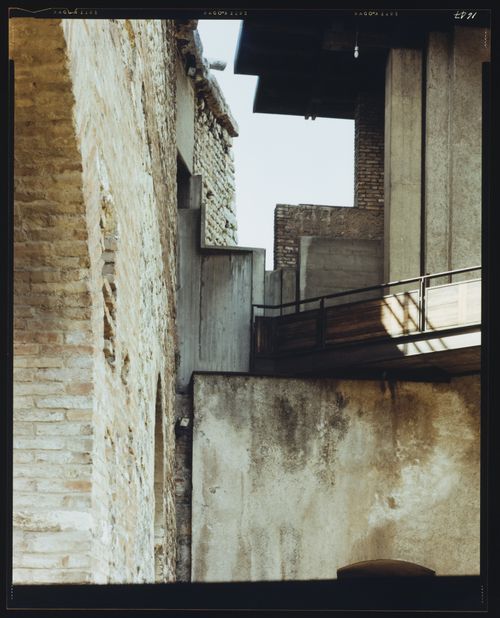 View of walls and a walkway, Museo di Castelvecchio, Verona, Italy