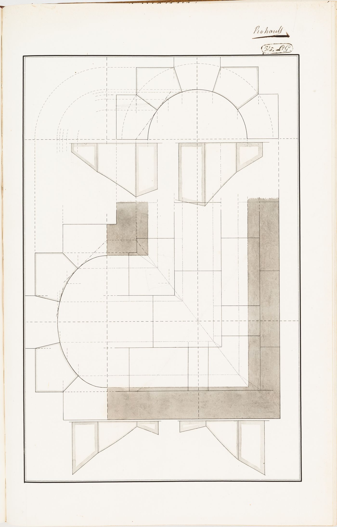 Geometry exercise for constructing an arch