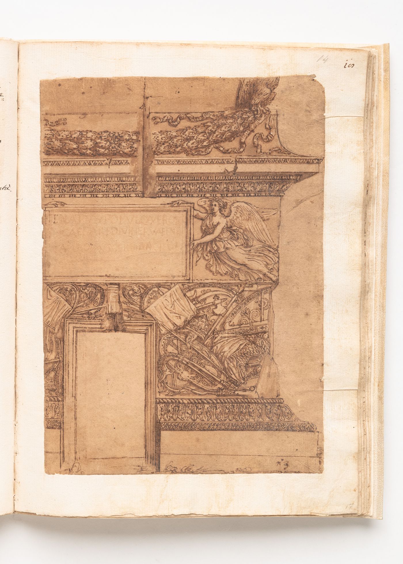 Partial view of the entrance side of the base of Trajan's Column, Rome