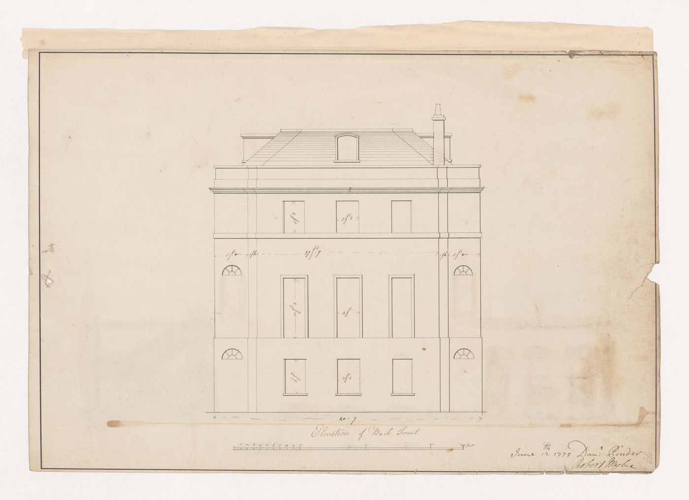 Rear elevation for The Wick, Richmond Hill