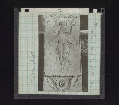 View of bas-relief of woman with wings at Château d'Anet, Anet, France