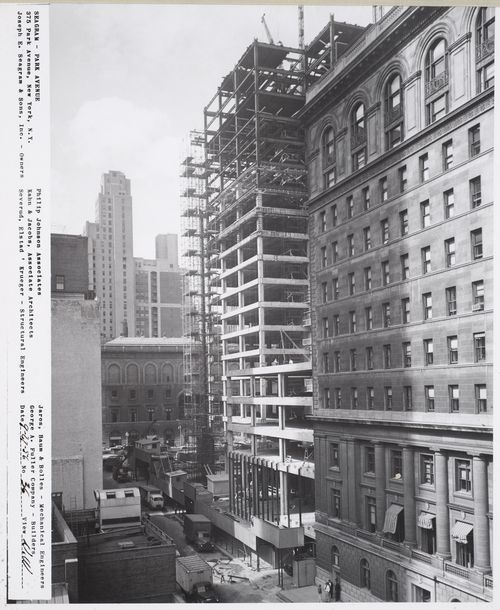 Seagram building under construction, 375 Park avenue, New York, N.Y., north-west view