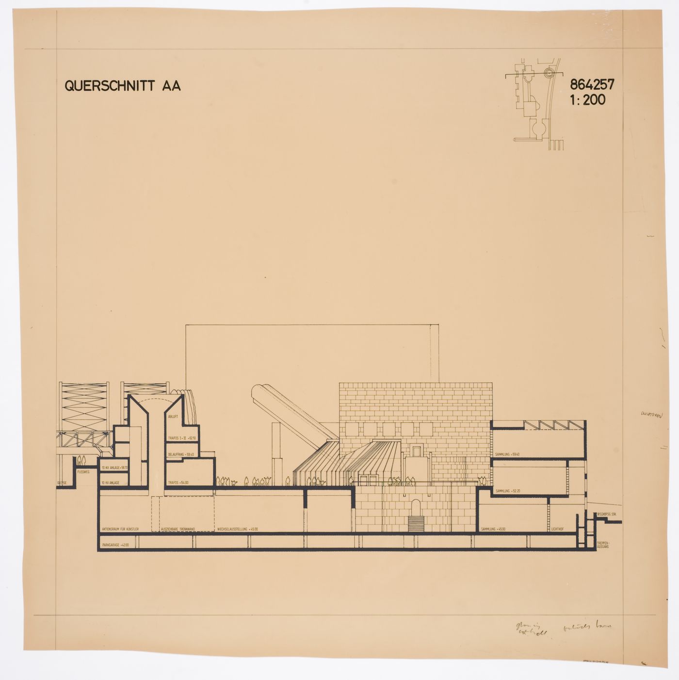 Wallraf-Richartz-Museum, Cologne, Germany: cross section