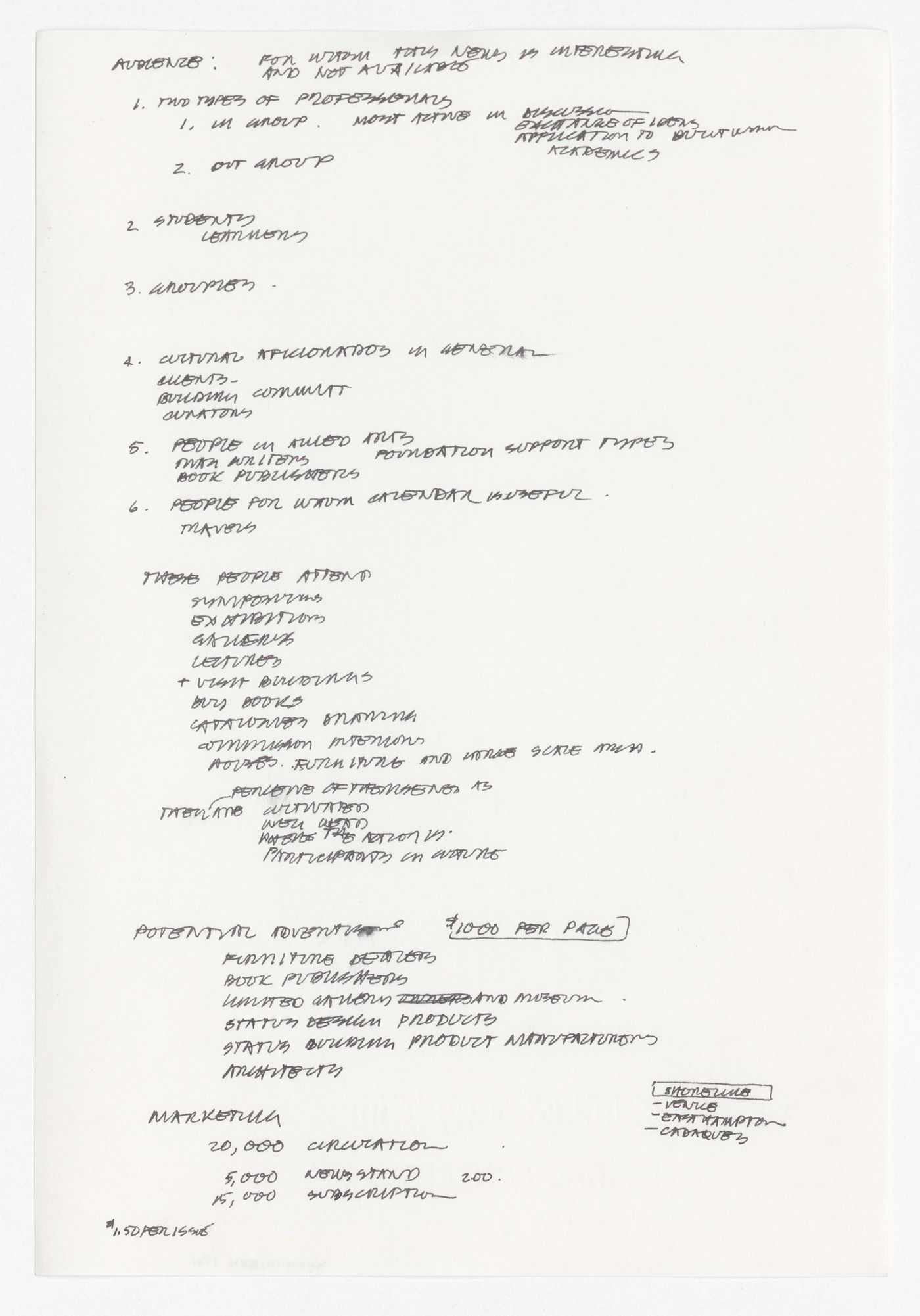 Notes on possible audiences for Skyline