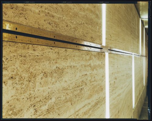 Interior view of the ground floor of the Palazzo Querini Stampalia showing the canal gates, a platform, Venice, Italy