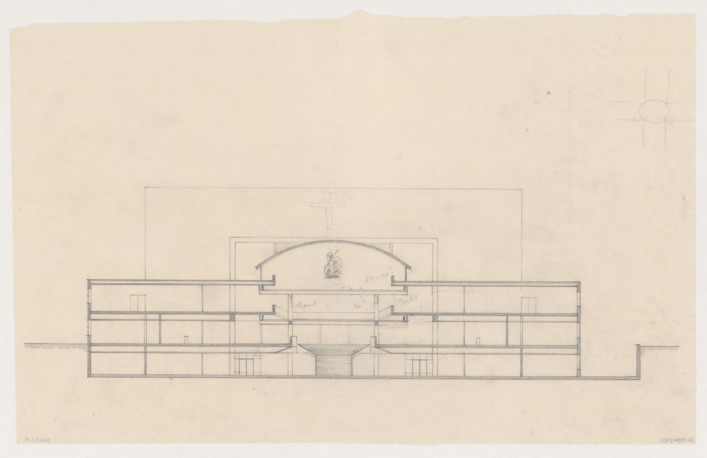 Section for the Congress Hall Complex, The Hague, Netherlands