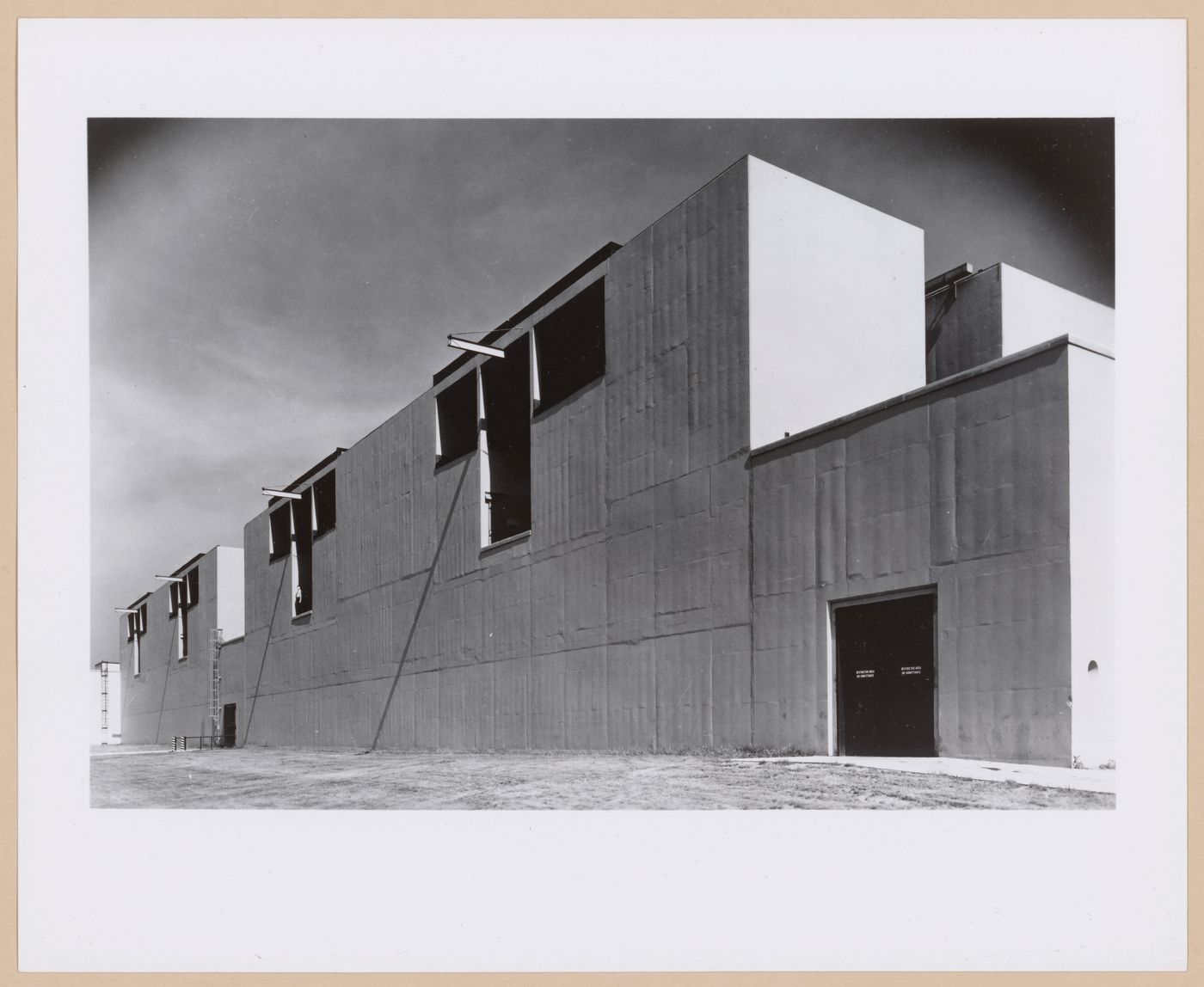 View of the south façade of the Test Cells, Wright Aeronautical Corporation Airplane Engine Assembly Plant, Lockland, Ohio