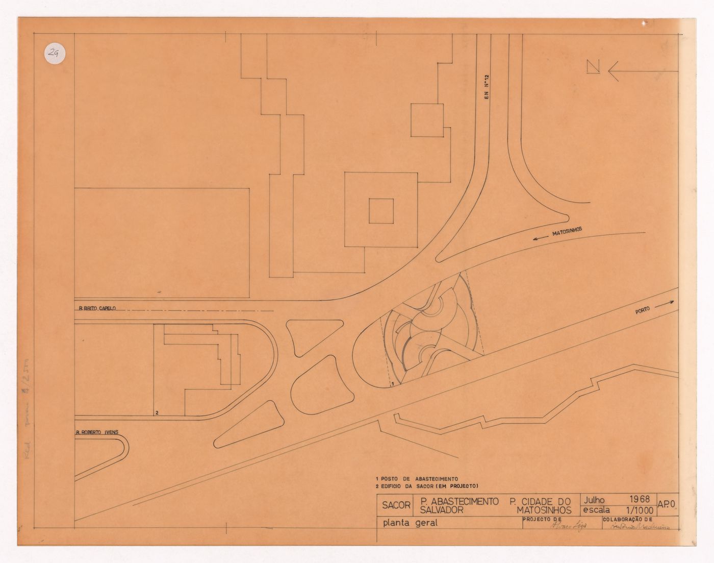 Site plan for Posto de abastecimento da SACOR, Matosinhos, Portugal