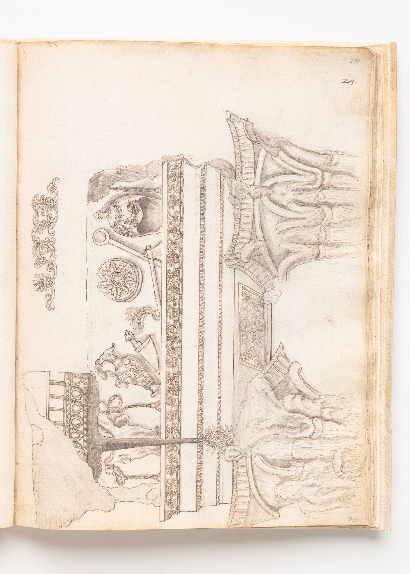 Capitals and entablature from the Temple of Vespasian, Rome
