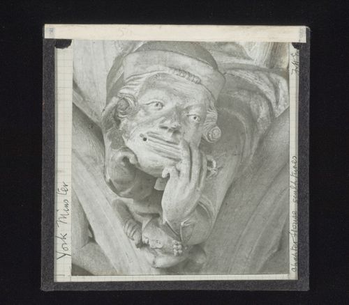 View of grotesque sculpture in Chapter House of York Minster, York, North Yorkshire, England